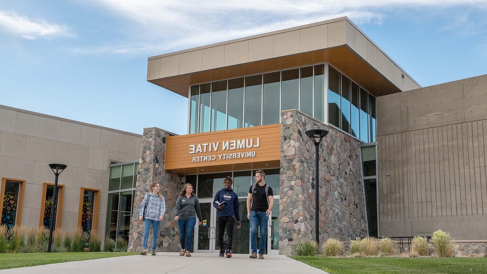 Exterior photo of the Lumen Vitae University Center